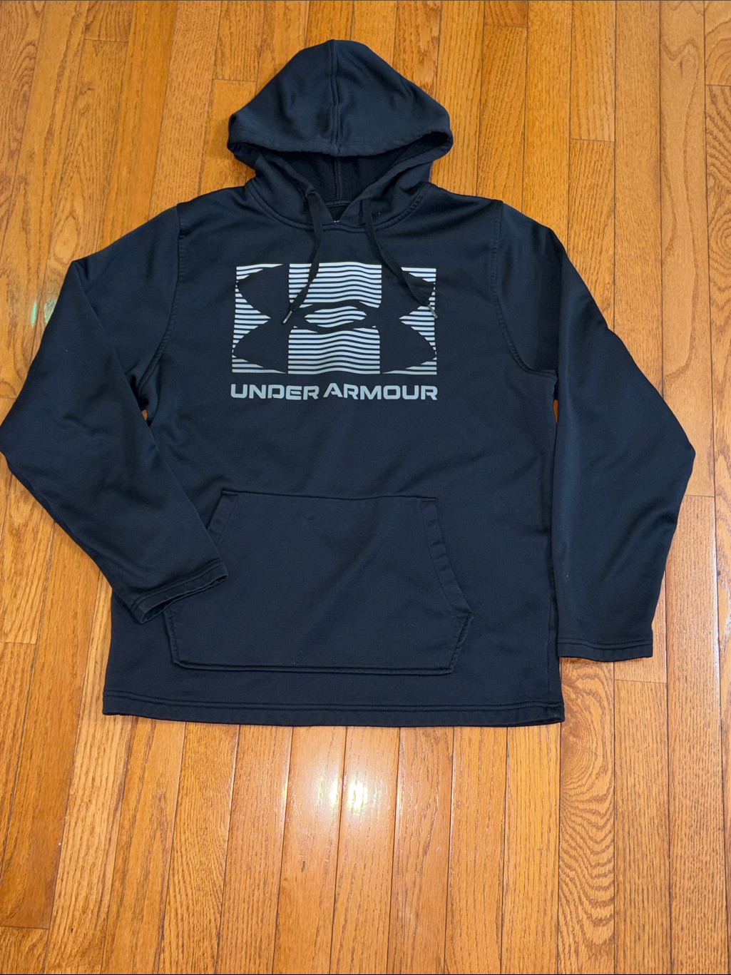 Under Armour Black Pullover Hoodie With Gray Logo